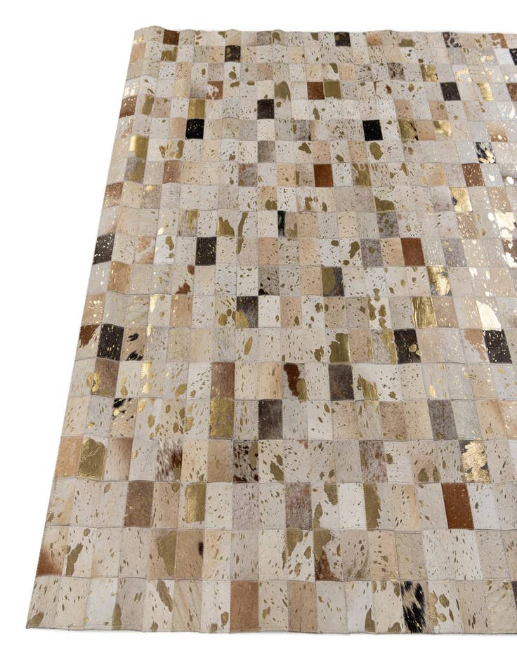 Detail image of  5' 1 x 7' 10 Cowhide Stocks Rug