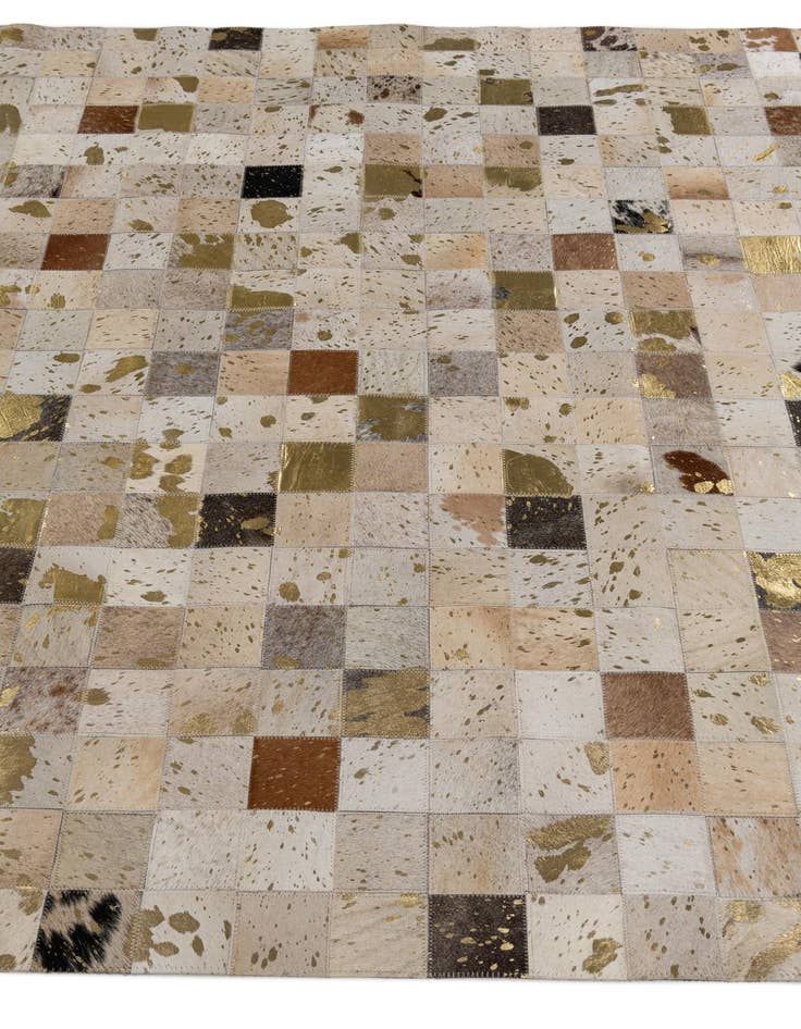 Detail image of  5' 1 x 7' 10 Cowhide Stocks Rug