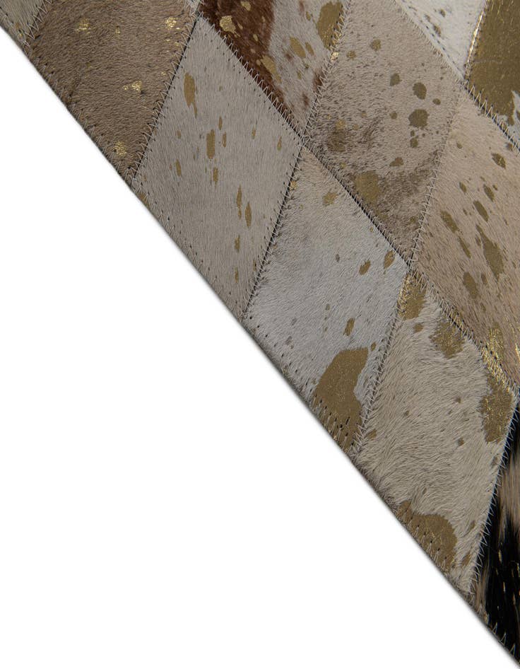Detail image of  5' 1 x 7' 10 Cowhide Stocks Rug