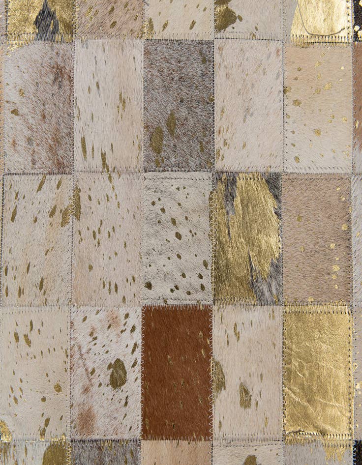 Detail image of  5' 1 x 7' 10 Cowhide Stocks Rug