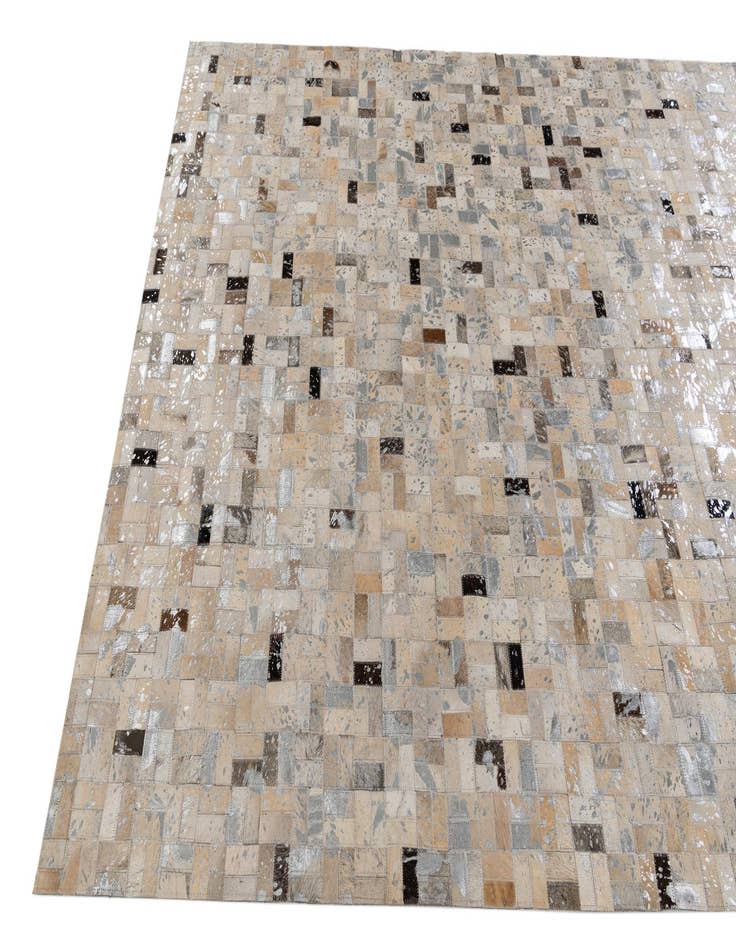 Detail image of  5' 3 x 7' 6 Cowhide Stocks Rug