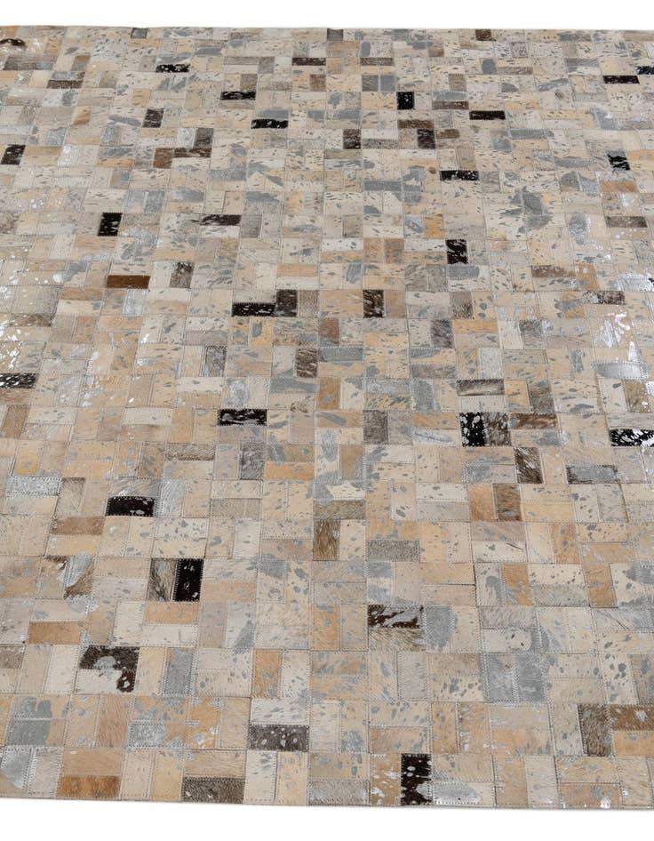 Detail image of  5' 3 x 7' 6 Cowhide Stocks Rug