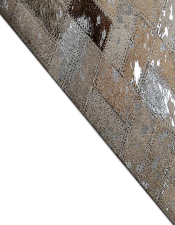 Detail image of  5' 3 x 7' 6 Cowhide Stocks Rug