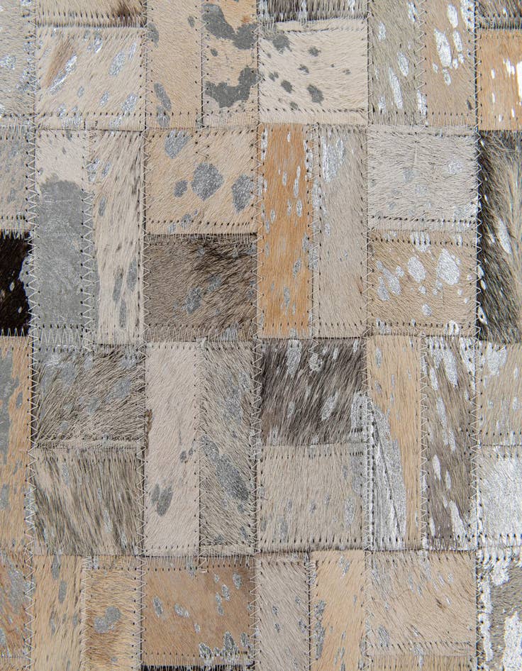 Detail image of  5' 3 x 7' 6 Cowhide Stocks Rug
