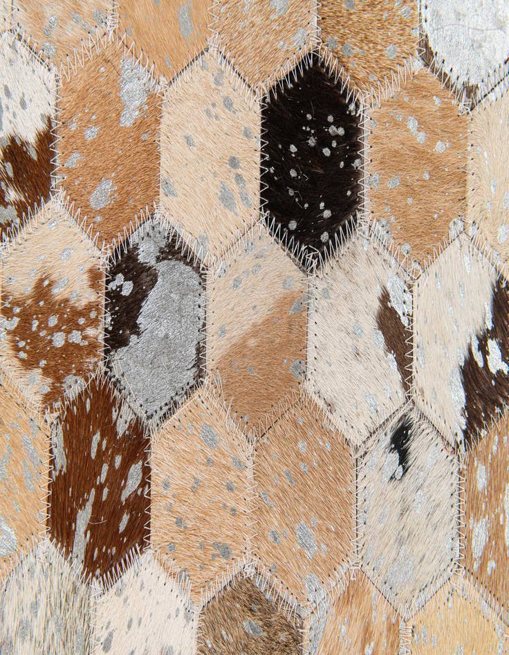 Detail image of  5' 4 x 7' 8 Cowhide Stocks Rug