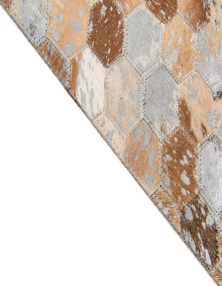 Detail image of  5' 5 x 7' 6 Cowhide Stocks Rug