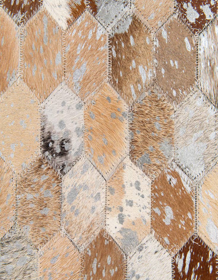 Detail image of  5' 5 x 7' 6 Cowhide Stocks Rug