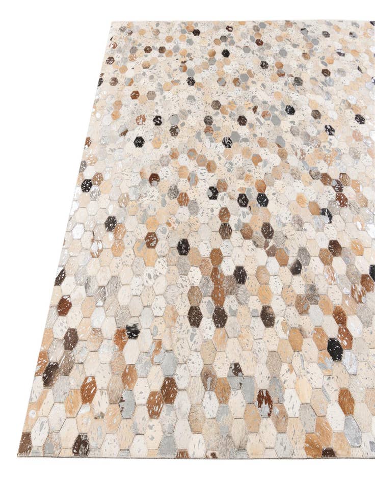 Detail image of  5' 2 x 7' 5 Cowhide Stocks Rug
