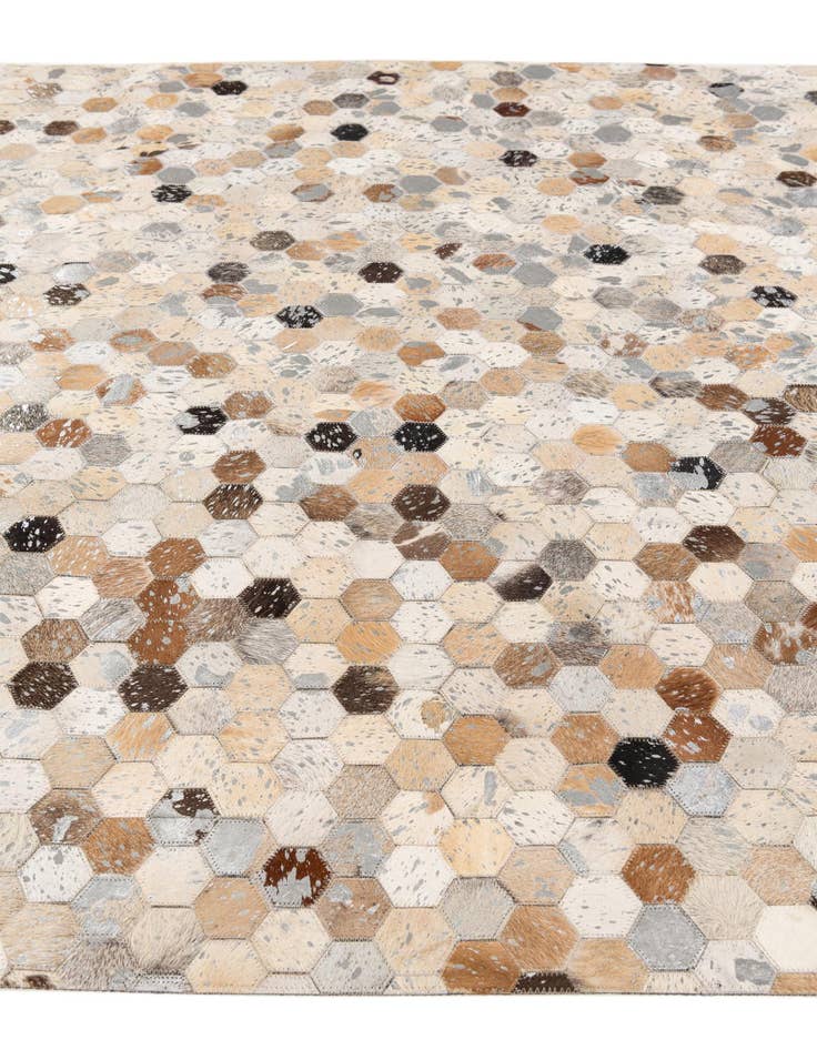 Detail image of  5' 2 x 7' 5 Cowhide Stocks Rug