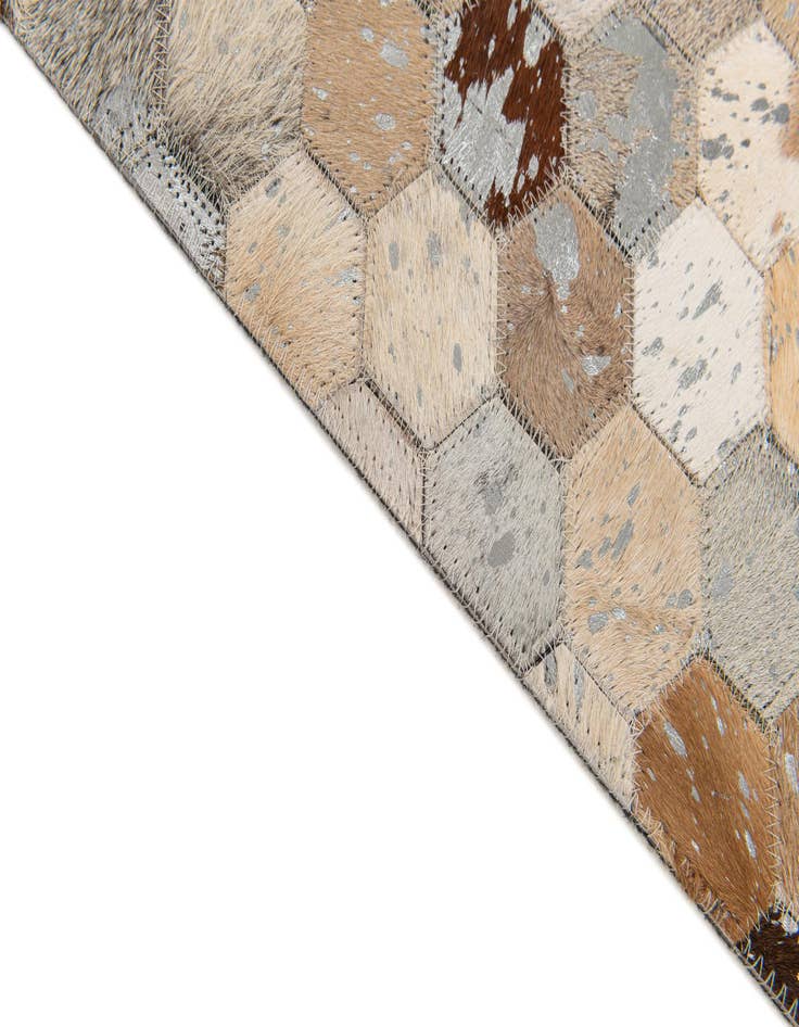 Detail image of  5' 2 x 7' 5 Cowhide Stocks Rug