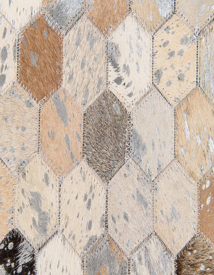 Detail image of  5' 2 x 7' 5 Cowhide Stocks Rug