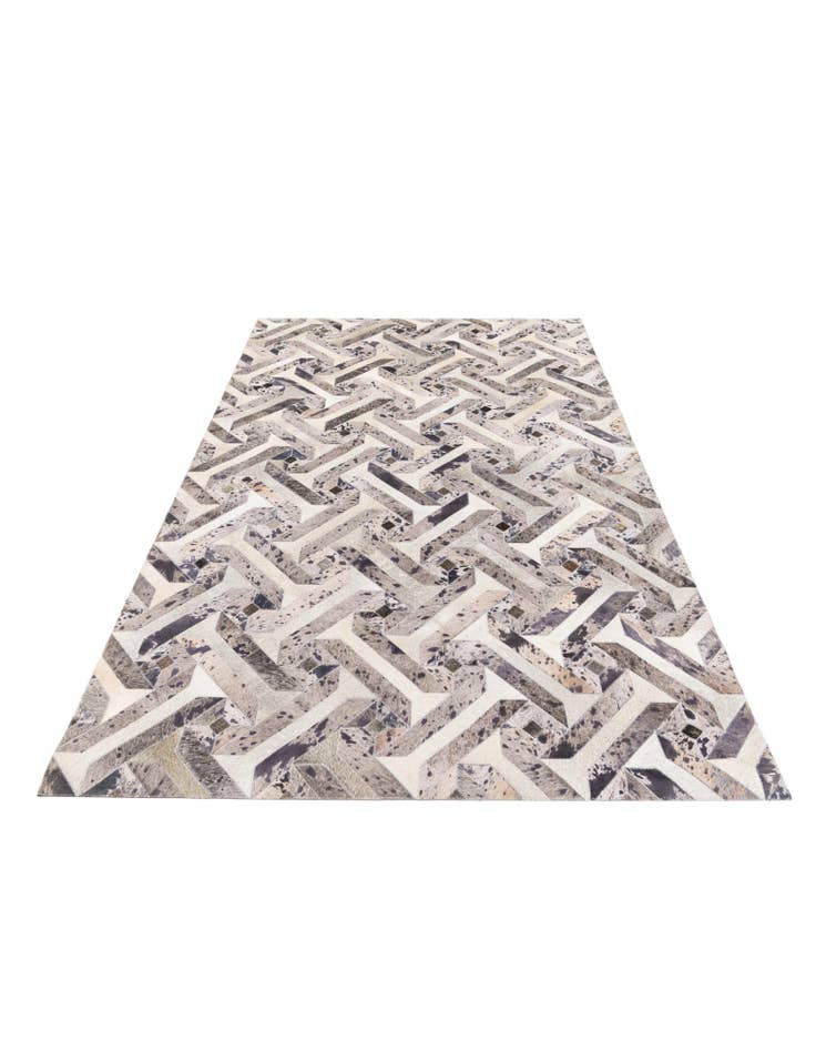 Detail image of  5' 2 x 8' 1 Cowhide Stocks Rug