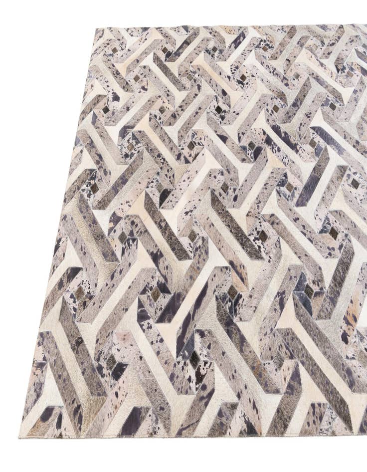 Detail image of  5' 2 x 8' 1 Cowhide Stocks Rug