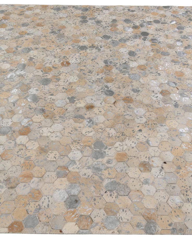 Detail image of  5' 3 x 7' 6 Cowhide Stocks Rug