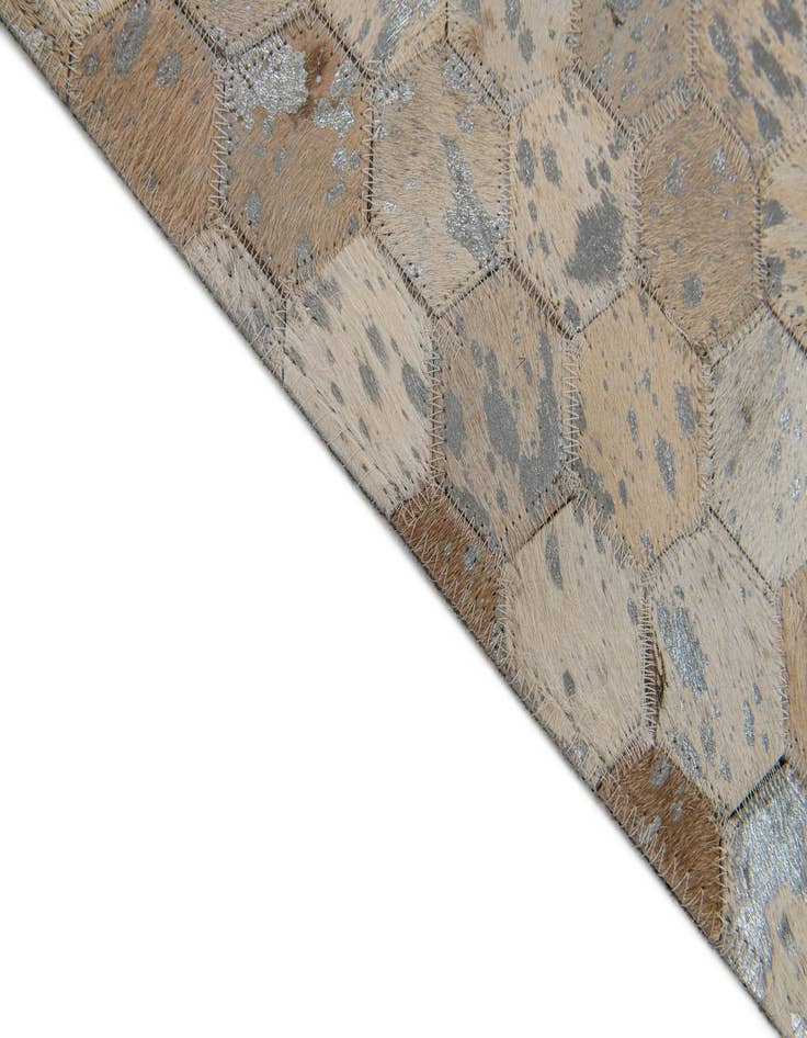 Detail image of  5' 3 x 7' 6 Cowhide Stocks Rug