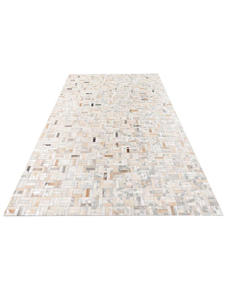 Detail image of  4' 11 x 8' 1 Cowhide Stocks Rug