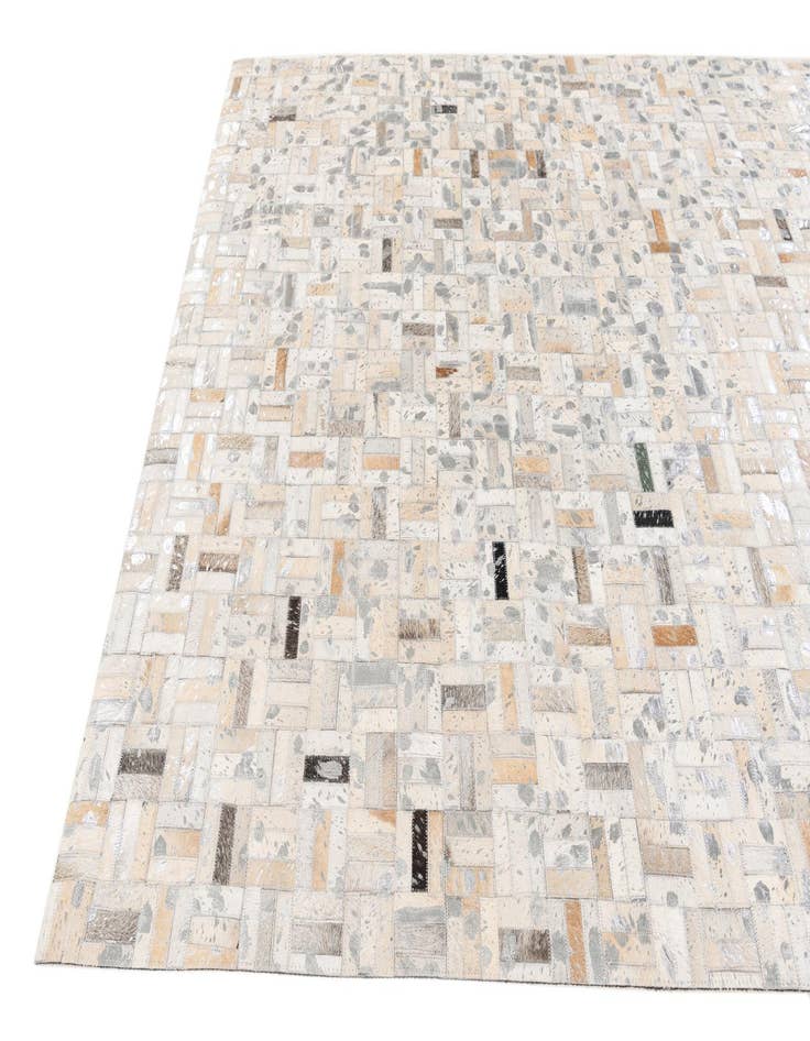 Detail image of  4' 11 x 8' 1 Cowhide Stocks Rug