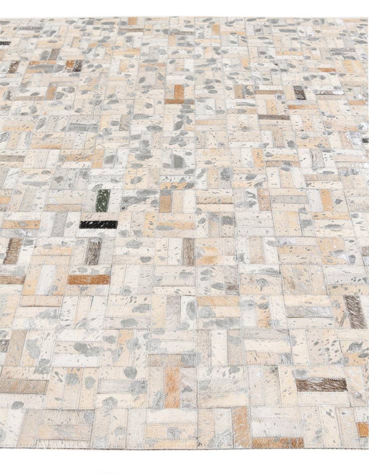 Detail image of  4' 11 x 8' 1 Cowhide Stocks Rug