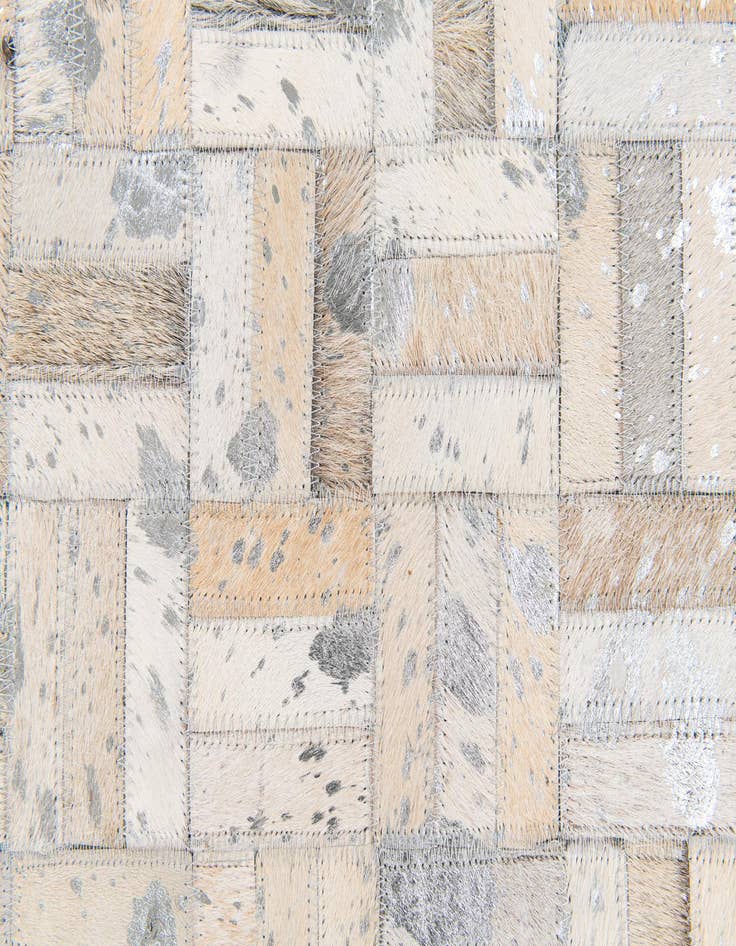 Detail image of  4' 11 x 8' 1 Cowhide Stocks Rug