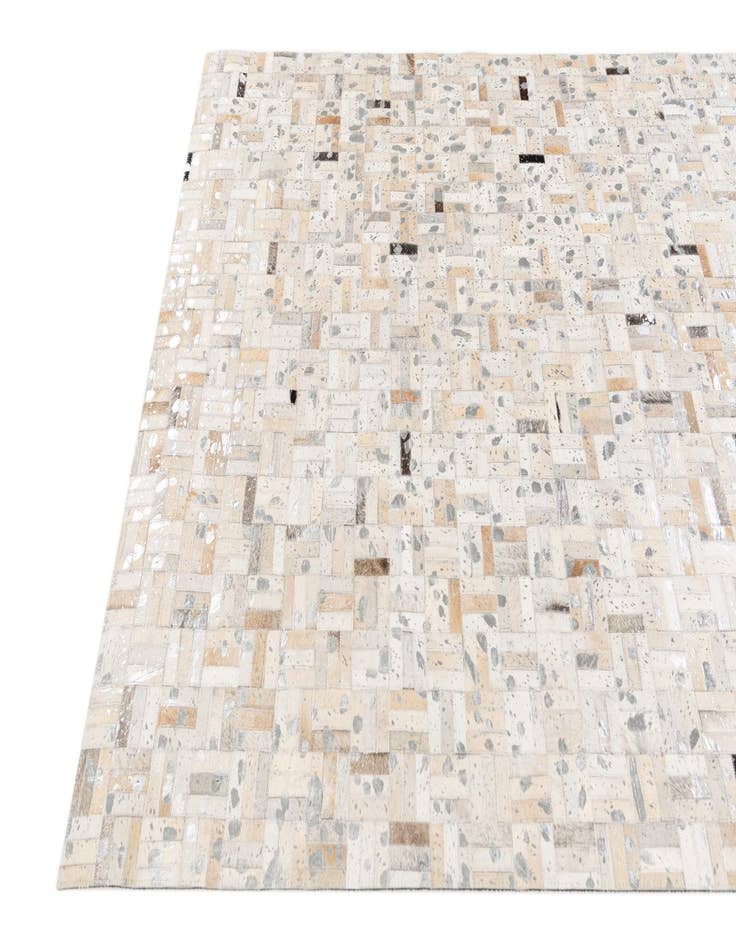 Detail image of  4' 11 x 8' 1 Cowhide Stocks Rug