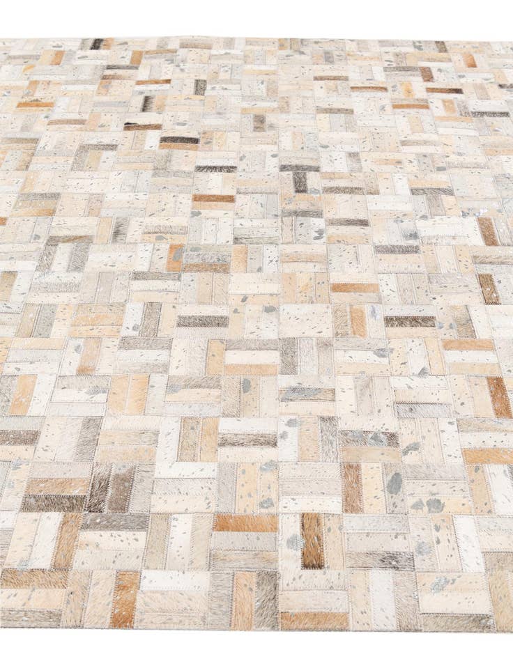 Detail image of  4' 11 x 8' 1 Cowhide Stocks Rug