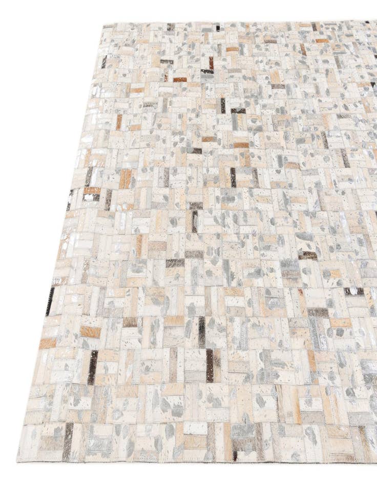 Detail image of  4' 11 x 8' 1 Cowhide Stocks Rug