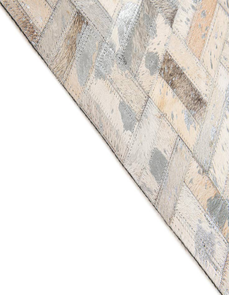 Detail image of  4' 11 x 8' 1 Cowhide Stocks Rug