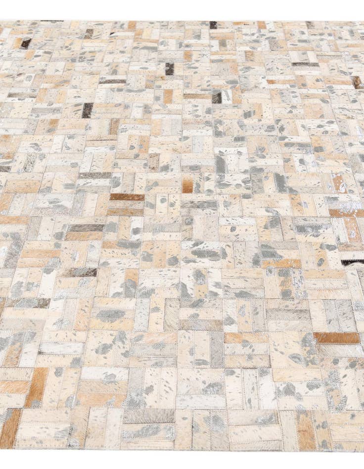 Detail image of  4' 11 x 8' 1 Cowhide Stocks Rug