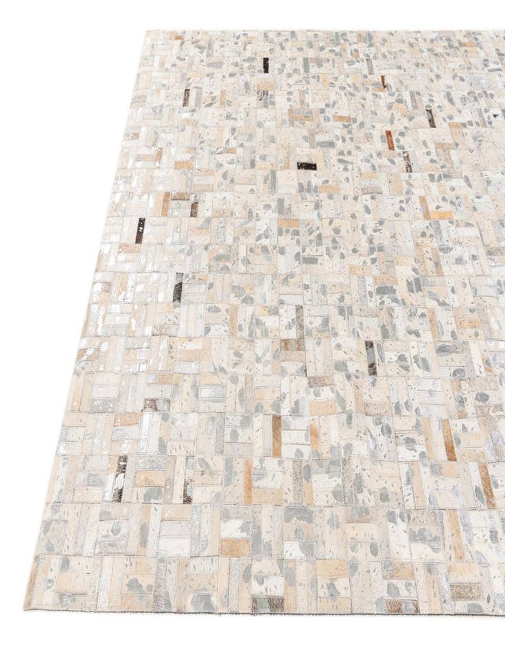 Detail image of  4' 11 x 8' 1 Cowhide Stocks Rug