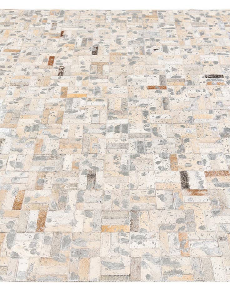 Detail image of  4' 11 x 8' 1 Cowhide Stocks Rug