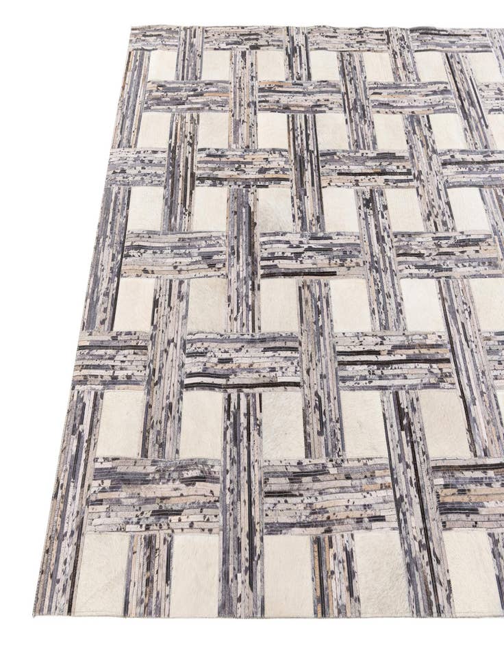 Detail image of  4' 11 x 7' 8 Cowhide Stocks Rug