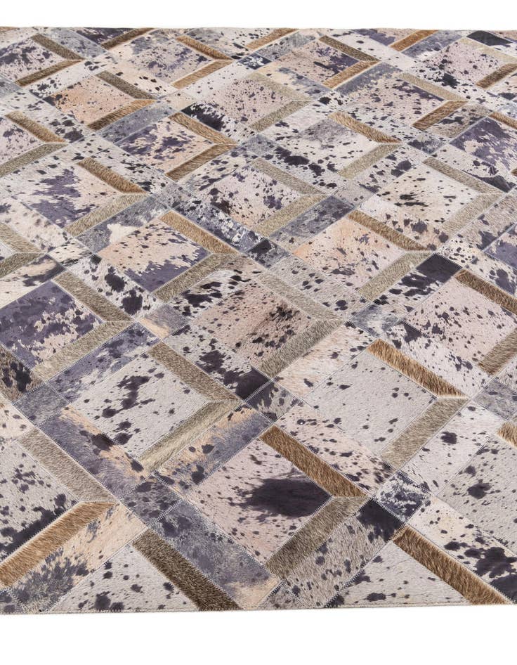 Detail image of  5' 2 x 8' 1 Cowhide Stocks Rug