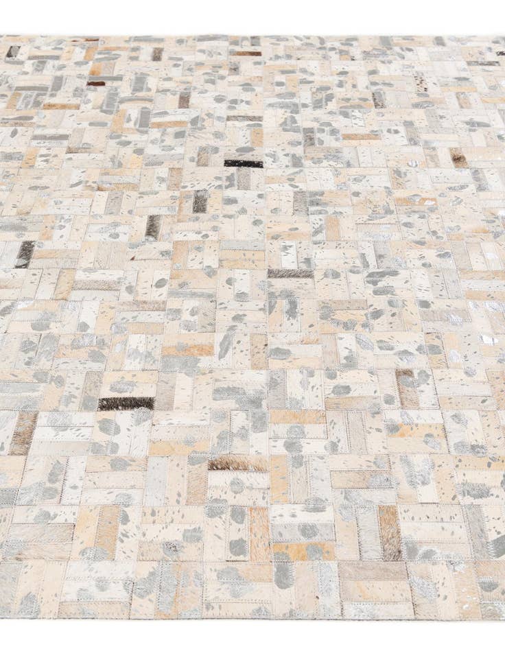 Detail image of  4' 11 x 8' 1 Cowhide Stocks Rug