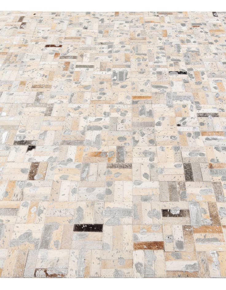 Detail image of  4' 11 x 8' 1 Cowhide Stocks Rug