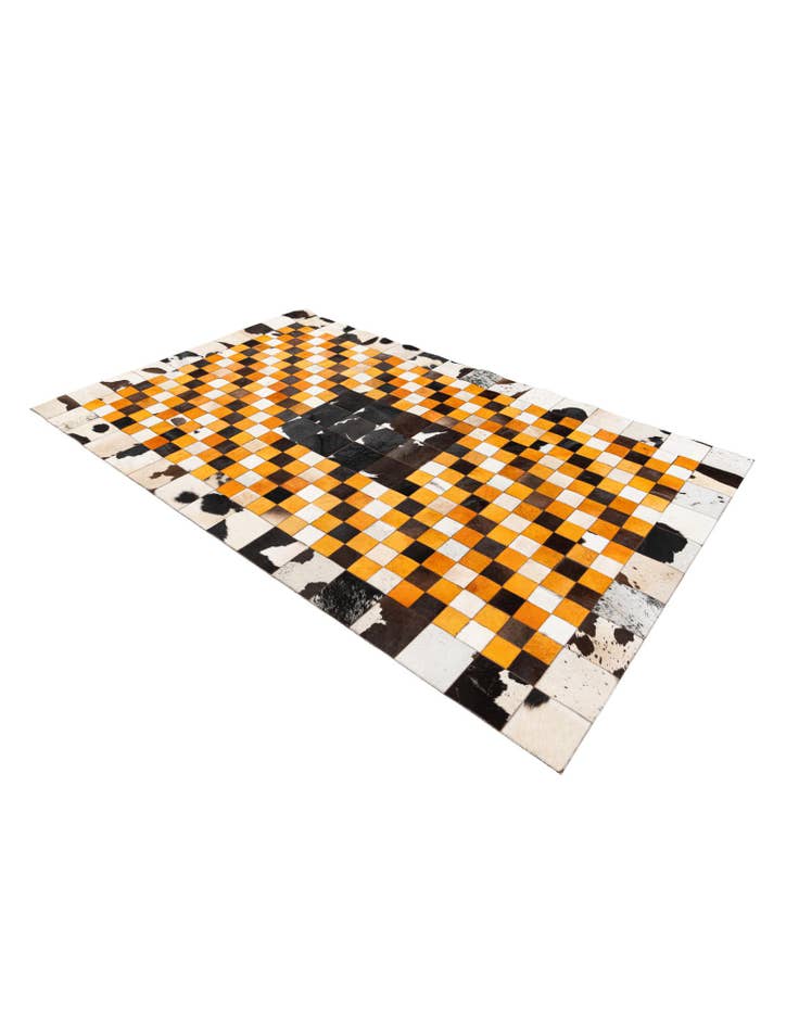 Detail image of  5' 1 x 8' 1 Cowhide Stocks Rug