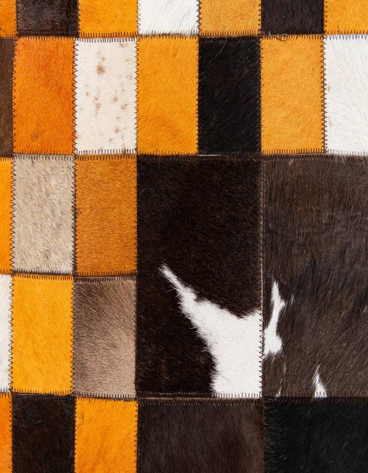 Detail image of  5' 1 x 8' 1 Cowhide Stocks Rug