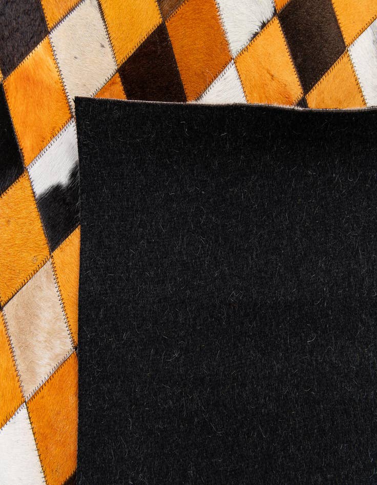 Detail image of  5' 1 x 8' 1 Cowhide Stocks Rug