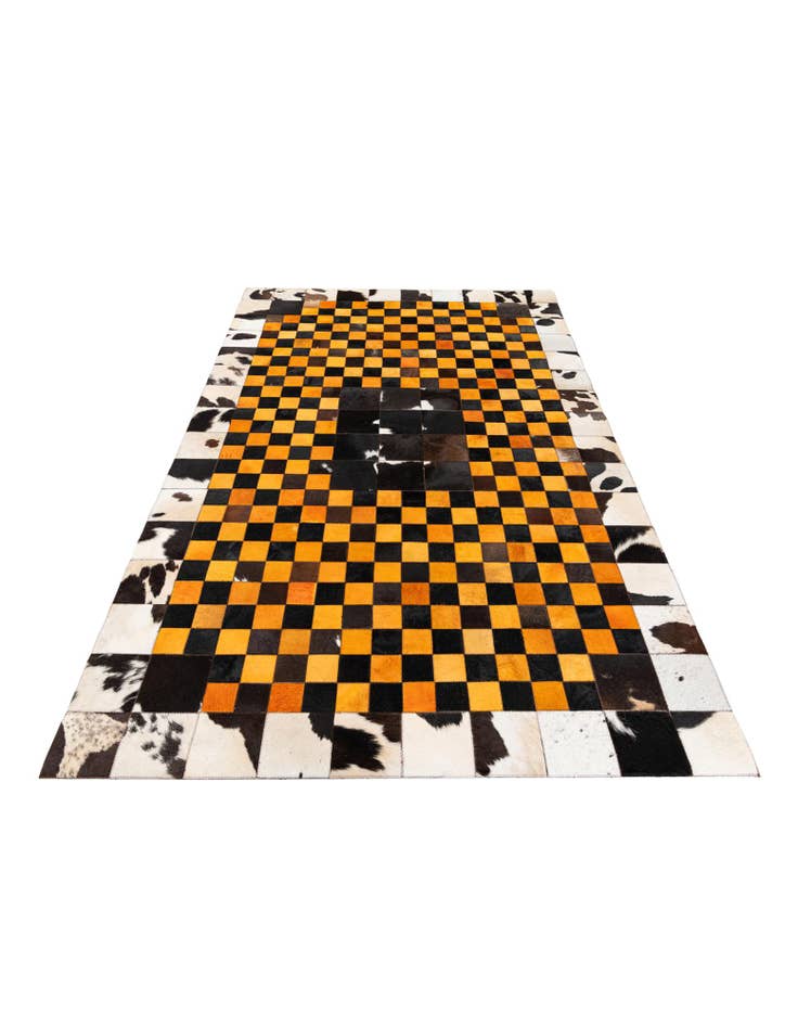 Detail image of  5' x 8' Cowhide Stocks Rug