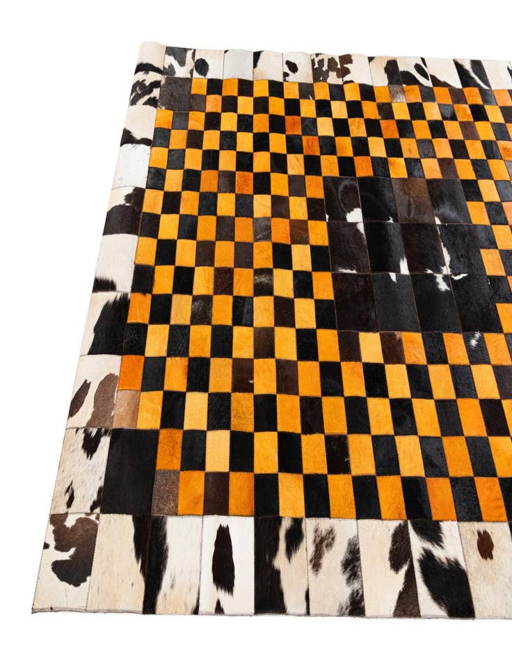 Detail image of  5' x 8' Cowhide Stocks Rug