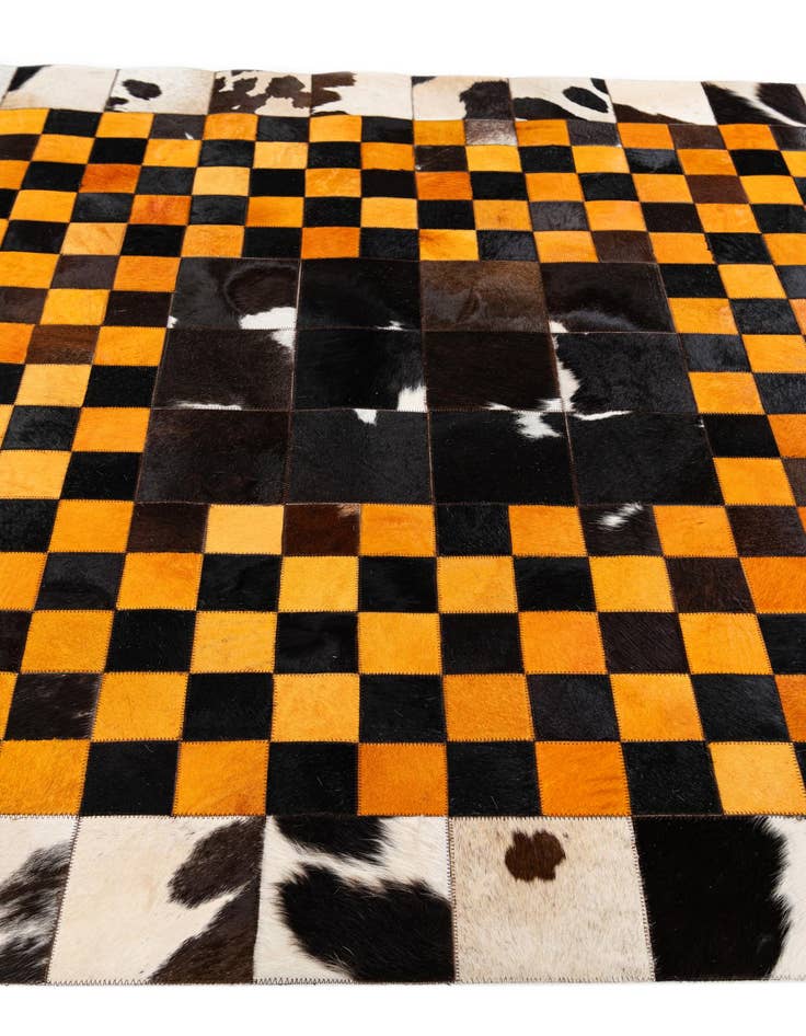 Detail image of  5' x 8' Cowhide Stocks Rug