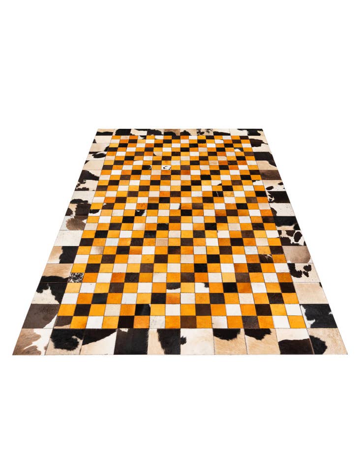 Detail image of  5' 1 x 8' Cowhide Stocks Rug