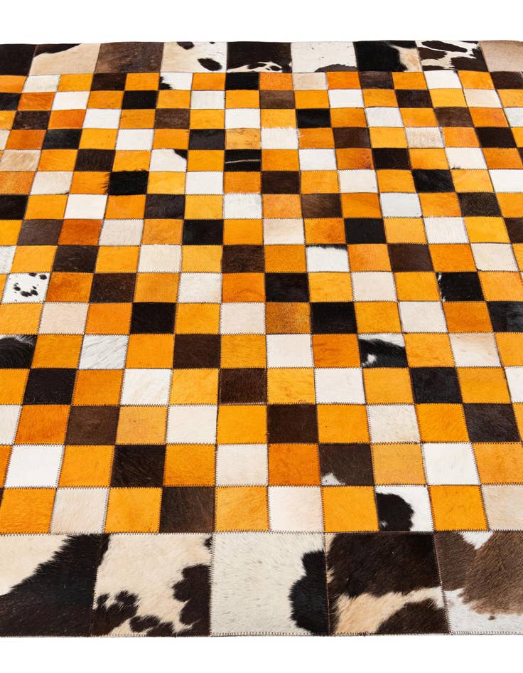 Detail image of  5' 1 x 8' Cowhide Stocks Rug