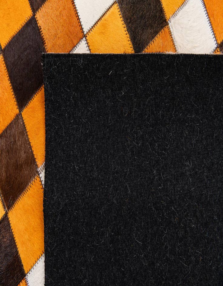 Detail image of  5' 1 x 8' Cowhide Stocks Rug