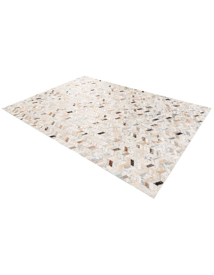 Detail image of  5' 3 x 7' 6 Cowhide Stocks Rug