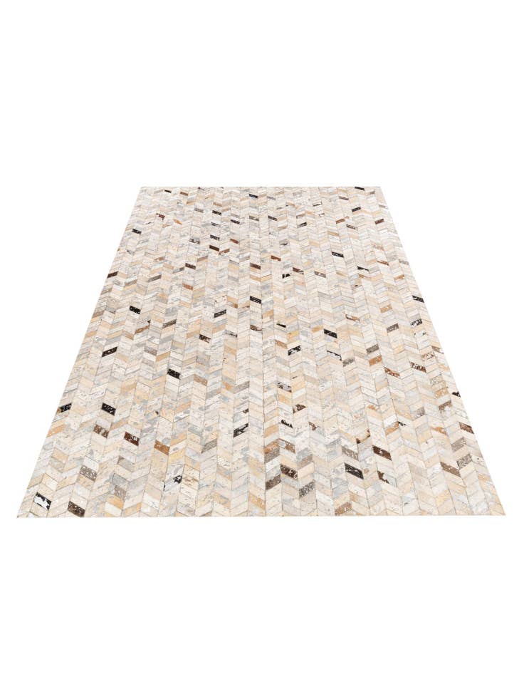 Detail image of  5' 3 x 7' 6 Cowhide Stocks Rug