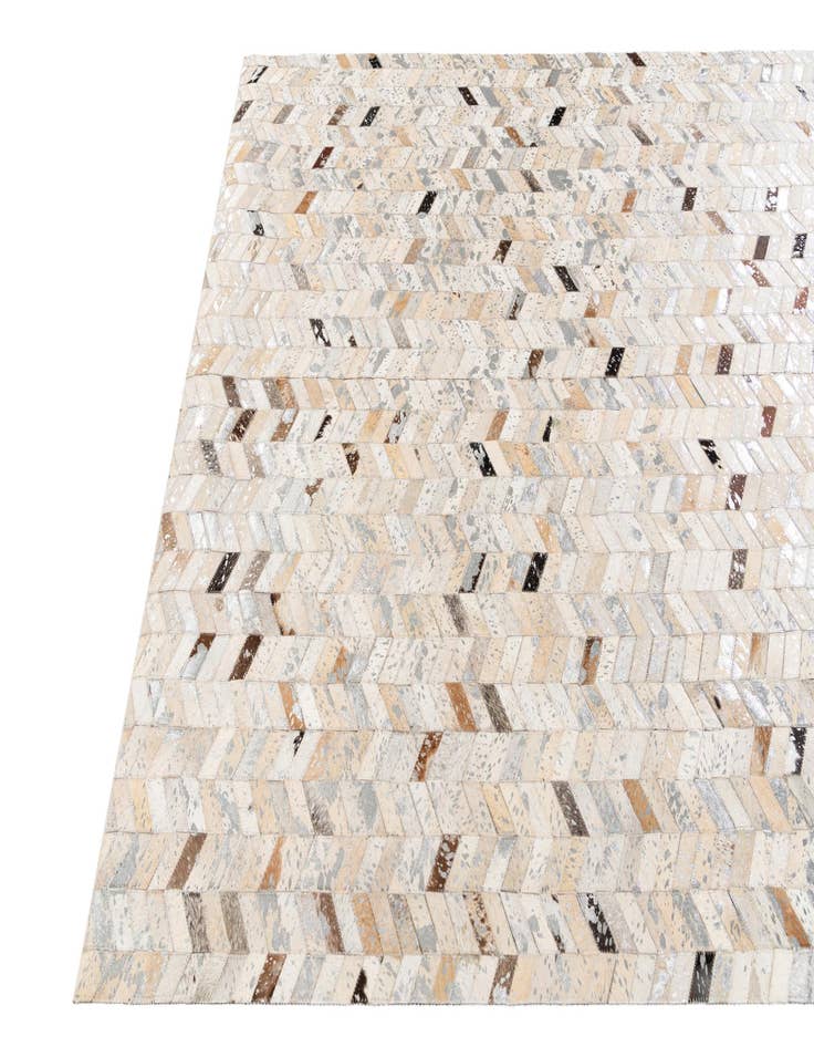 Detail image of  5' 3 x 7' 6 Cowhide Stocks Rug