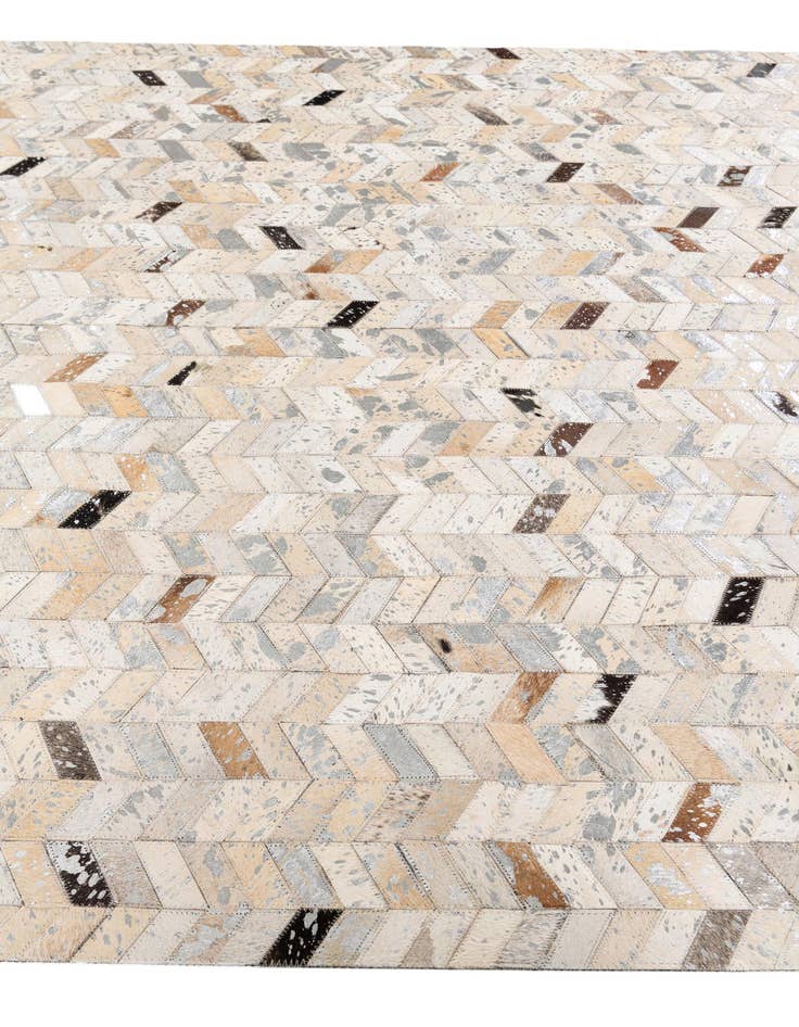 Detail image of  5' 3 x 7' 6 Cowhide Stocks Rug