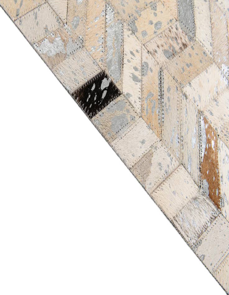 Detail image of  5' 3 x 7' 6 Cowhide Stocks Rug