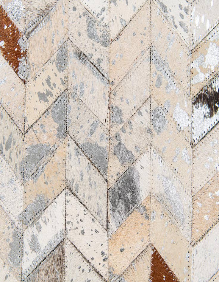 Detail image of  5' 3 x 7' 6 Cowhide Stocks Rug