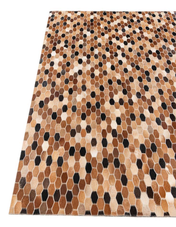 Detail image of  5' 1 x 7' 11 Cowhide Stocks Rug